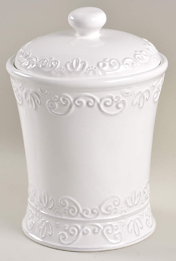 Bianca White Large Canister & Lid by American Atelier-1