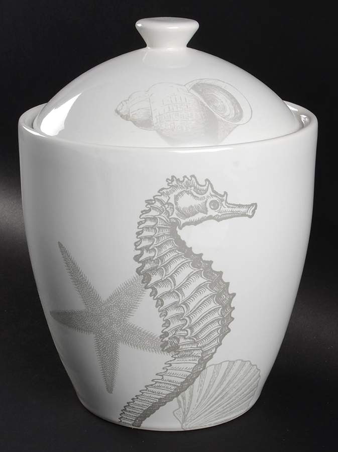 Coastal Life Silver (Gray) Large Canister & Lid by 222 Fifth (PTS)-1