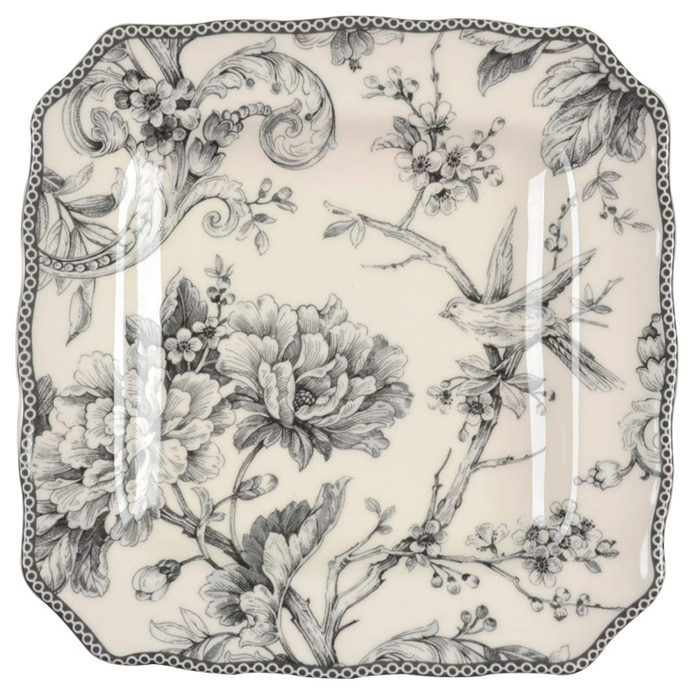 Adelaide Grey and White Square Salad Plate by 222 Fifth (PTS)-1