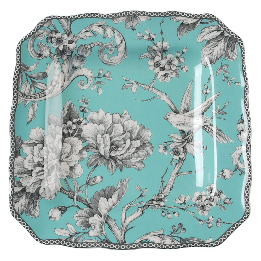 Adelaide Turquoise Square Salad Plate by 222 Fifth (PTS)-1