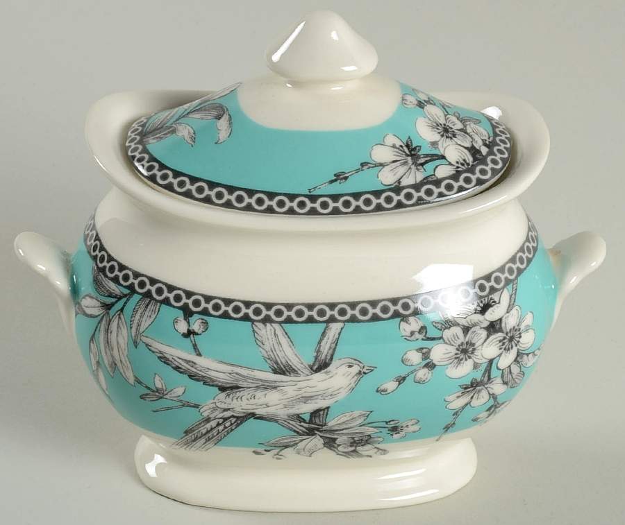 Adelaide Turquoise Sugar Bowl & Lid by 222 Fifth (PTS)-1