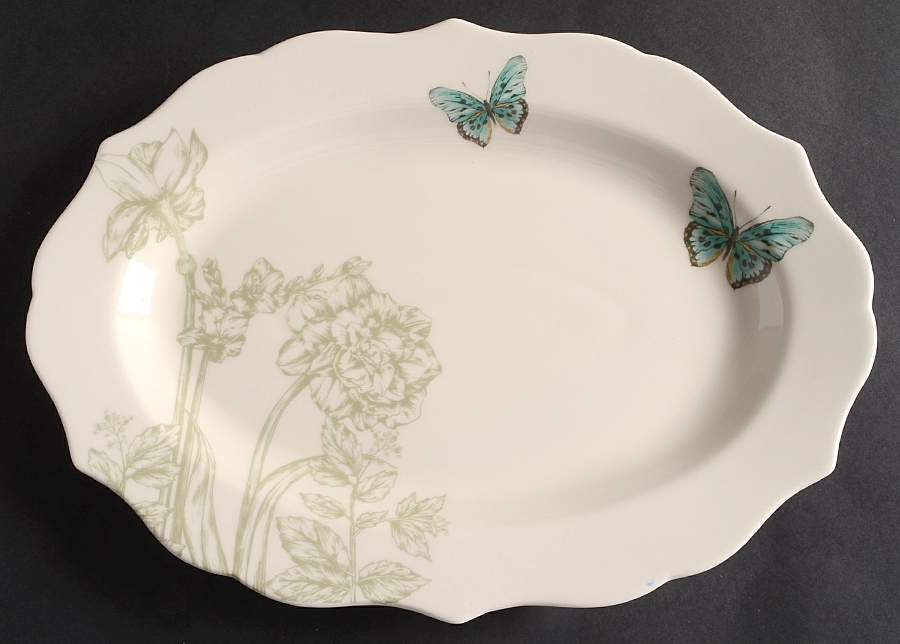 Ananda 14" Oval Serving Platter by 222 Fifth (PTS)-1