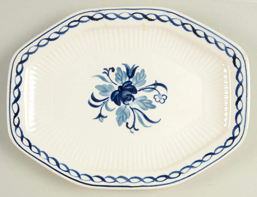 Baltic Blue (Older, Cream) Relish/Gravy Underplate by Adams China-1