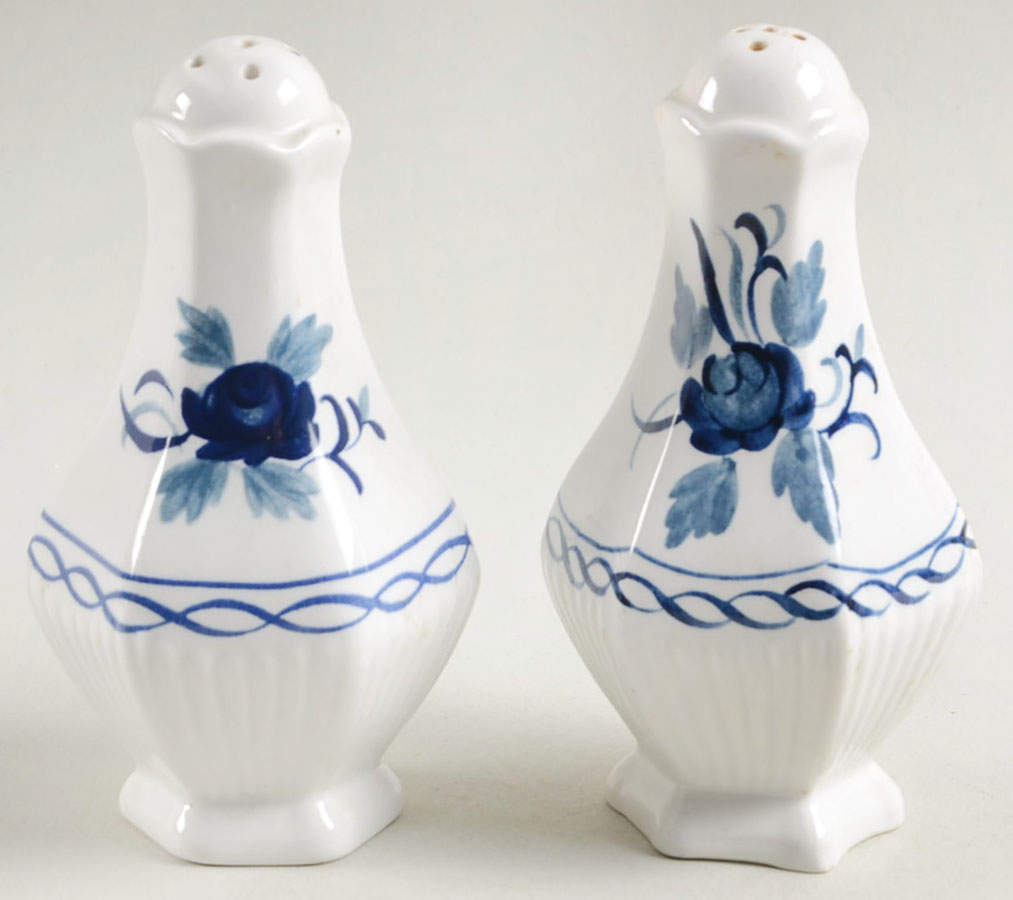 Baltic Blue (Older, Cream) Salt & Pepper Set by Adams China-1