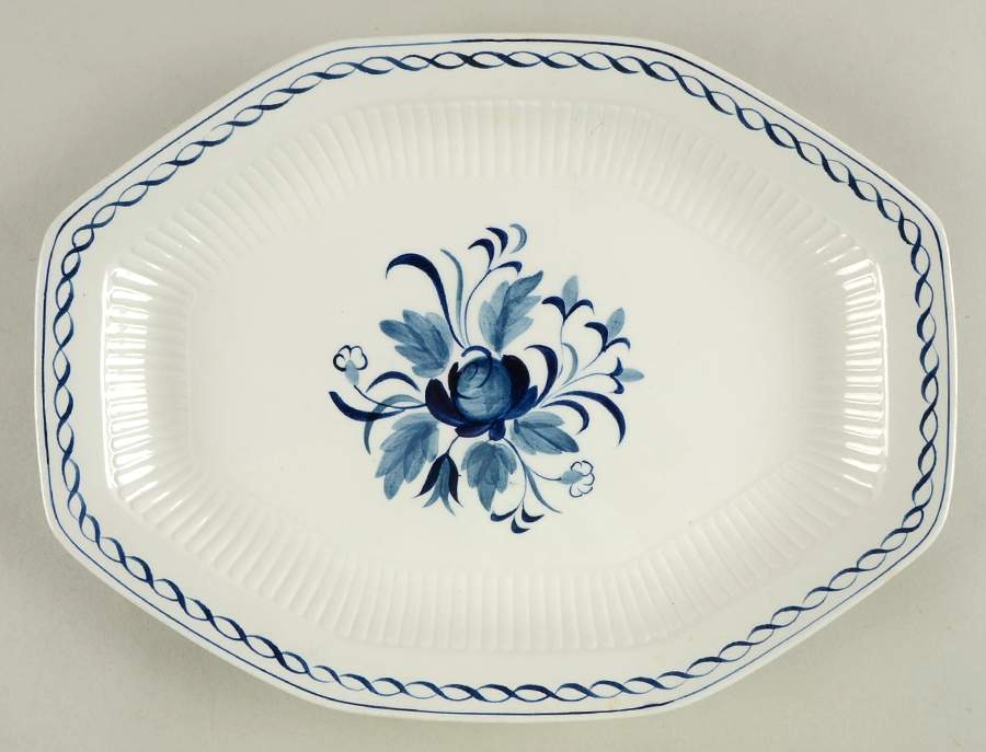 Baltic Blue (Older, Cream) 13" Octagonal Serving Platter by Adams China-1