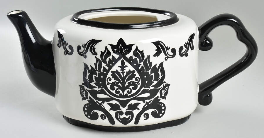 Damask Black Teapot No Lid by 222 Fifth (PTS)-1