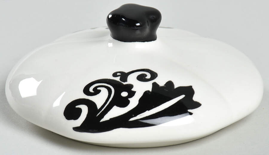 Damask Black Lid for Sugar Bowl by 222 Fifth (PTS)-1