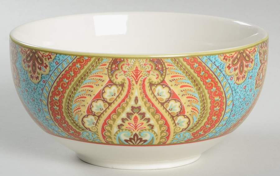 Demure Turquoise Soup/Cereal Bowl by 222 Fifth (PTS)-1