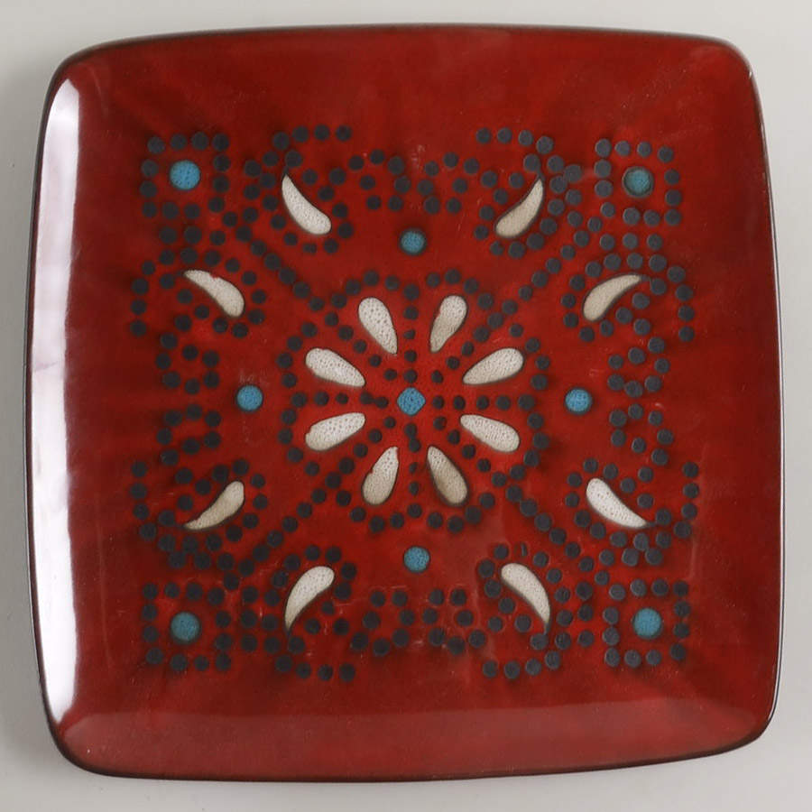 Marquee Red Square Dinner Plate by American Atelier-1
