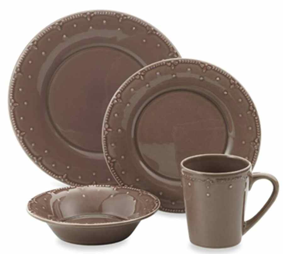 Genevieve Chocolate Dinner Plate by American Atelier-1