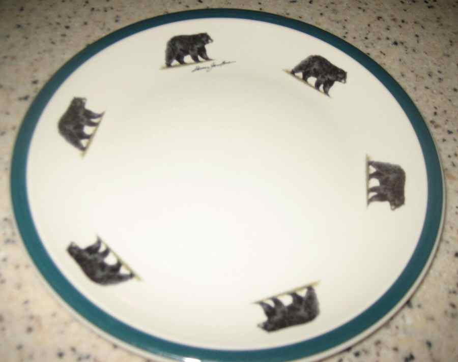 Black Bear Green Band Dinner Plate by Anglers Expressions-1