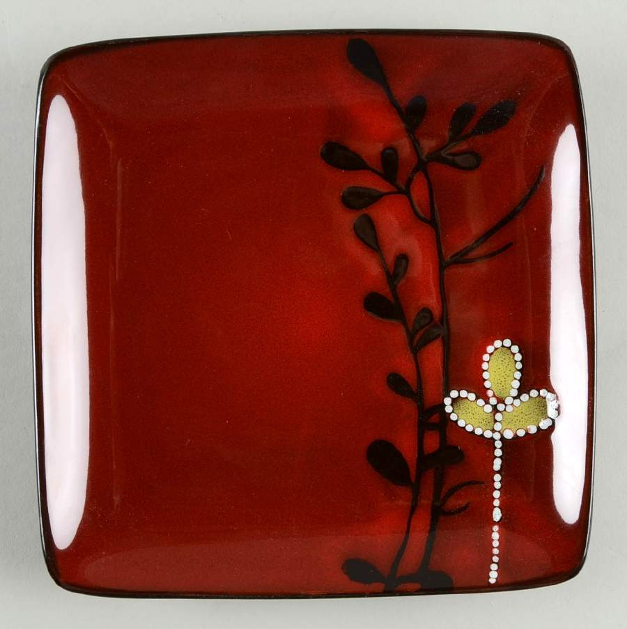 Elise Red Salad Plate by American Atelier-1