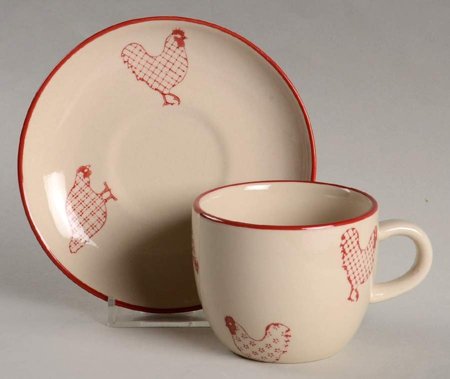Barnyard Flat Cup & Saucer Set by 100 Essentials-1