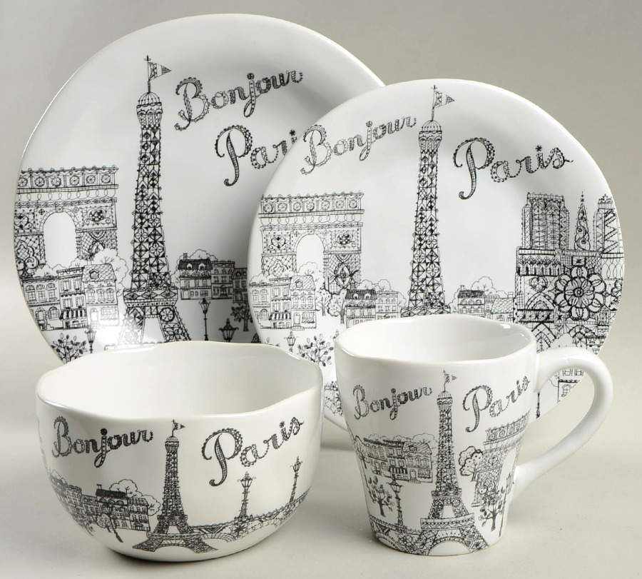 Bonjour Paris 4 Piece Place Setting by 222 Fifth (PTS)-1