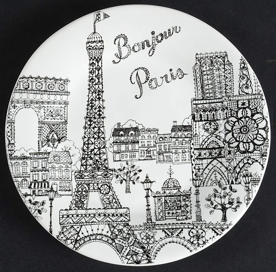 Bonjour Paris Appetizer Plate by 222 Fifth (PTS)-1