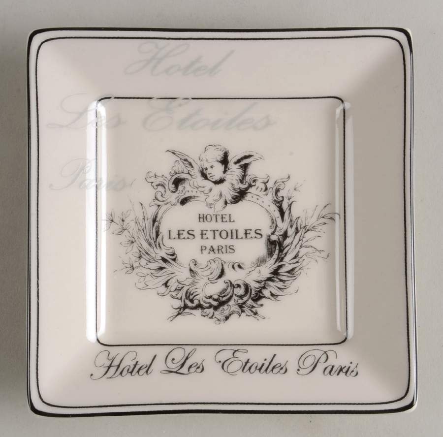 Les Etoiles Cherub Square Appetizer Plate by 222 Fifth (PTS)-1