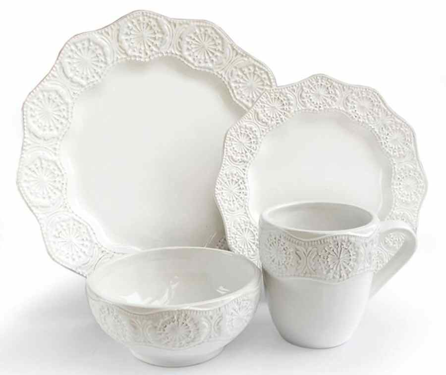 Celeste White Dinner Plate by American Atelier-1