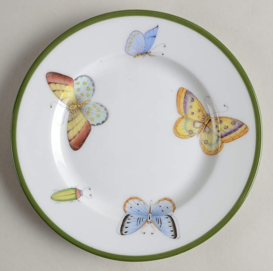 Butterfly Green Bread & Butter Plate by Anna Weatherley-1