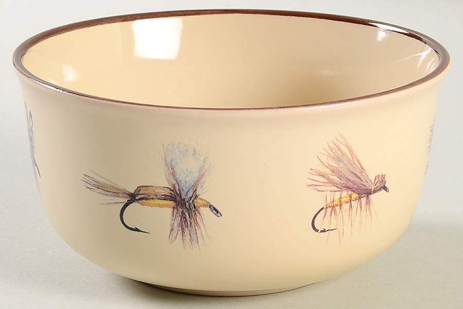 Dry Flies (Adventure) Soup/Cereal Bowl by Anglers Expressions-1