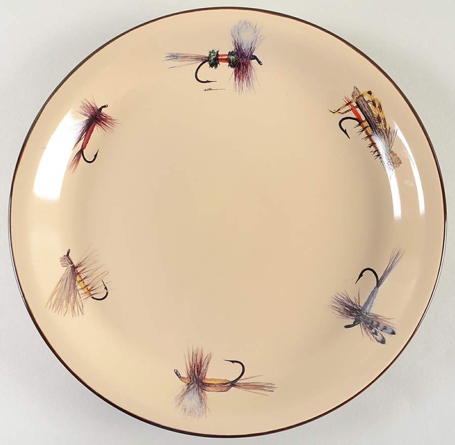 Dry Flies (Adventure) Dinner Plate by Anglers Expressions-1