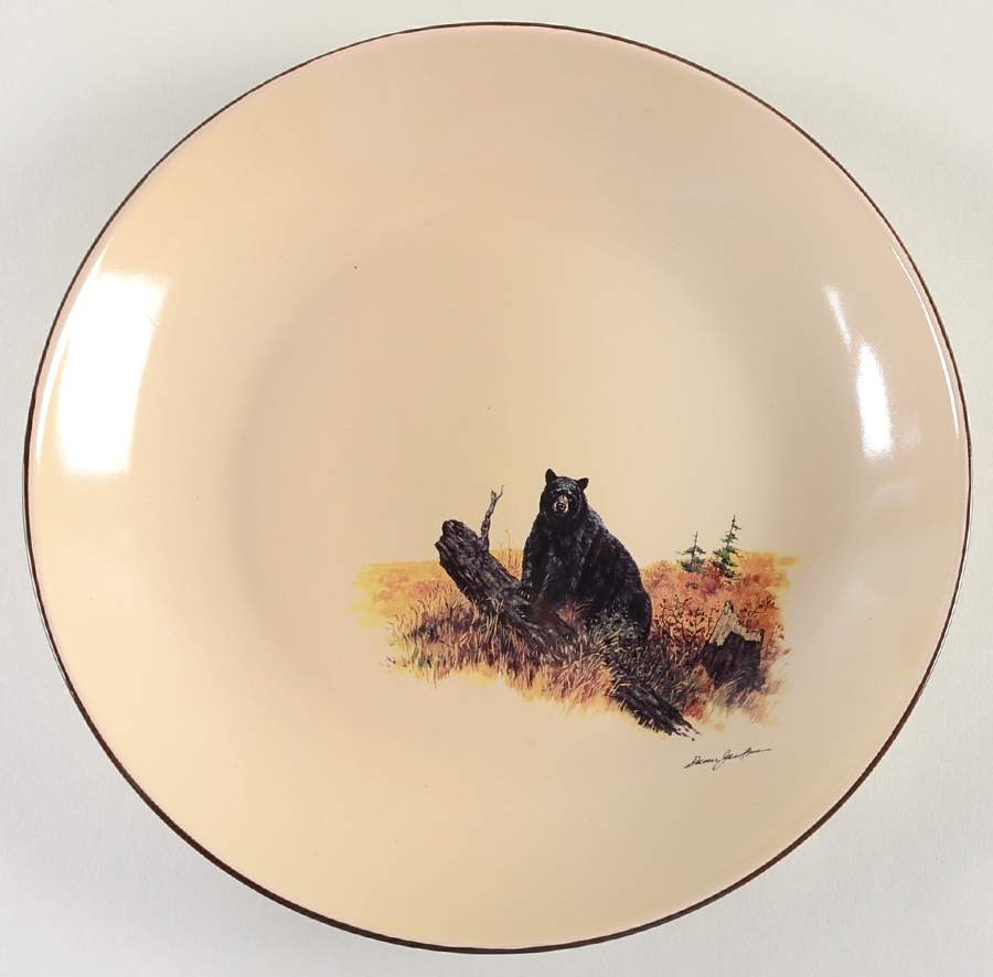 Bear on Log (Adventure) 9" Individual Pasta Bowl by Anglers Expressions-1
