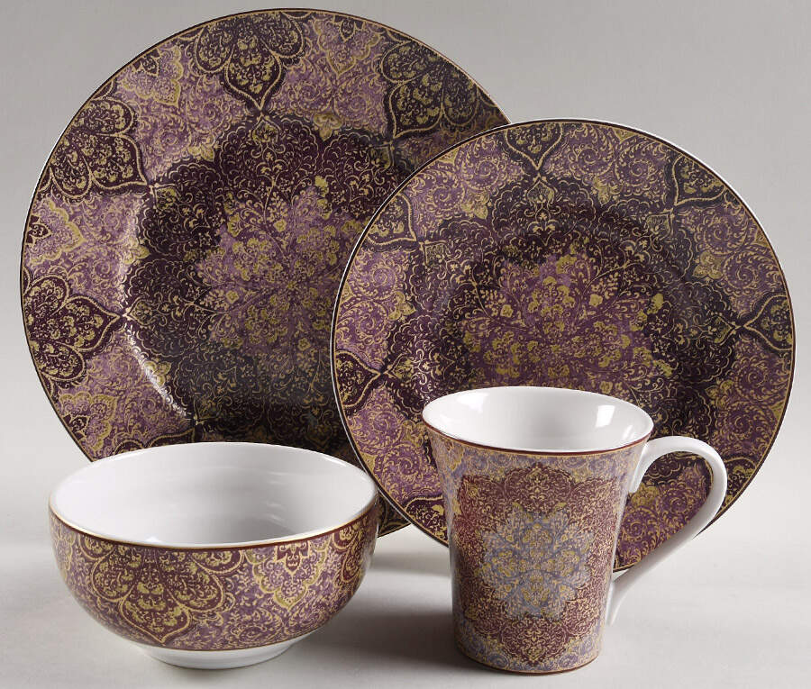 Eva Aubergine 4 Piece Place Setting by 222 Fifth (PTS)-1