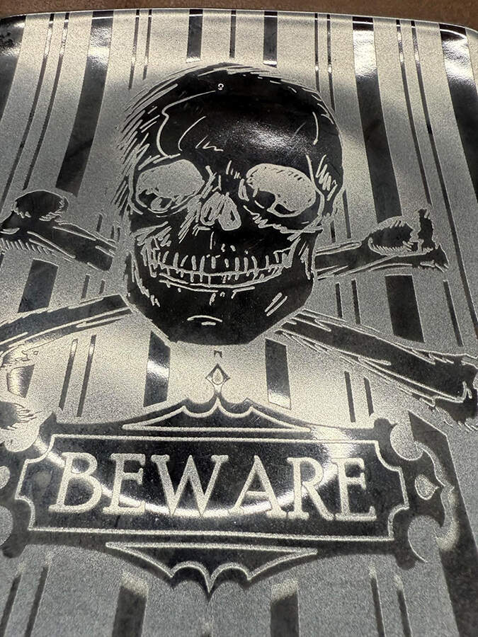 Halloween Skulls Black Square Salad Plate by 222 Fifth (PTS)-1