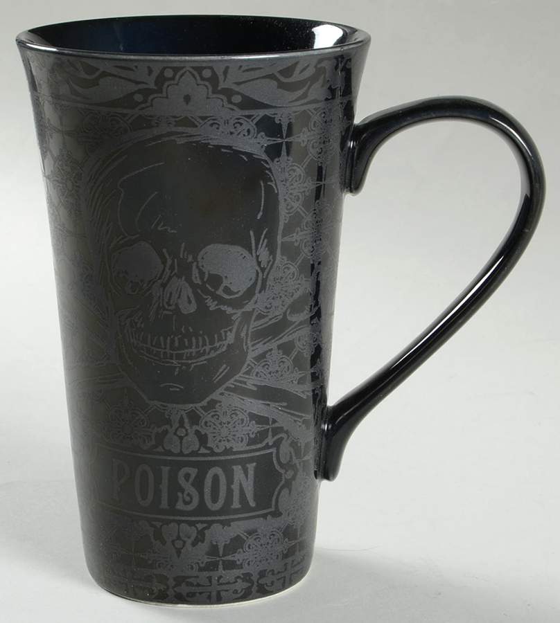 Halloween Skulls Black Latte Mug by 222 Fifth (PTS)-1