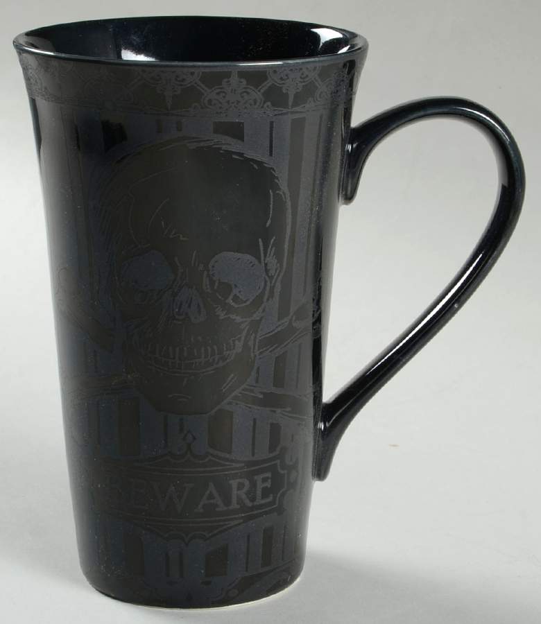 Halloween Skulls Black Latte Mug by 222 Fifth (PTS)-1