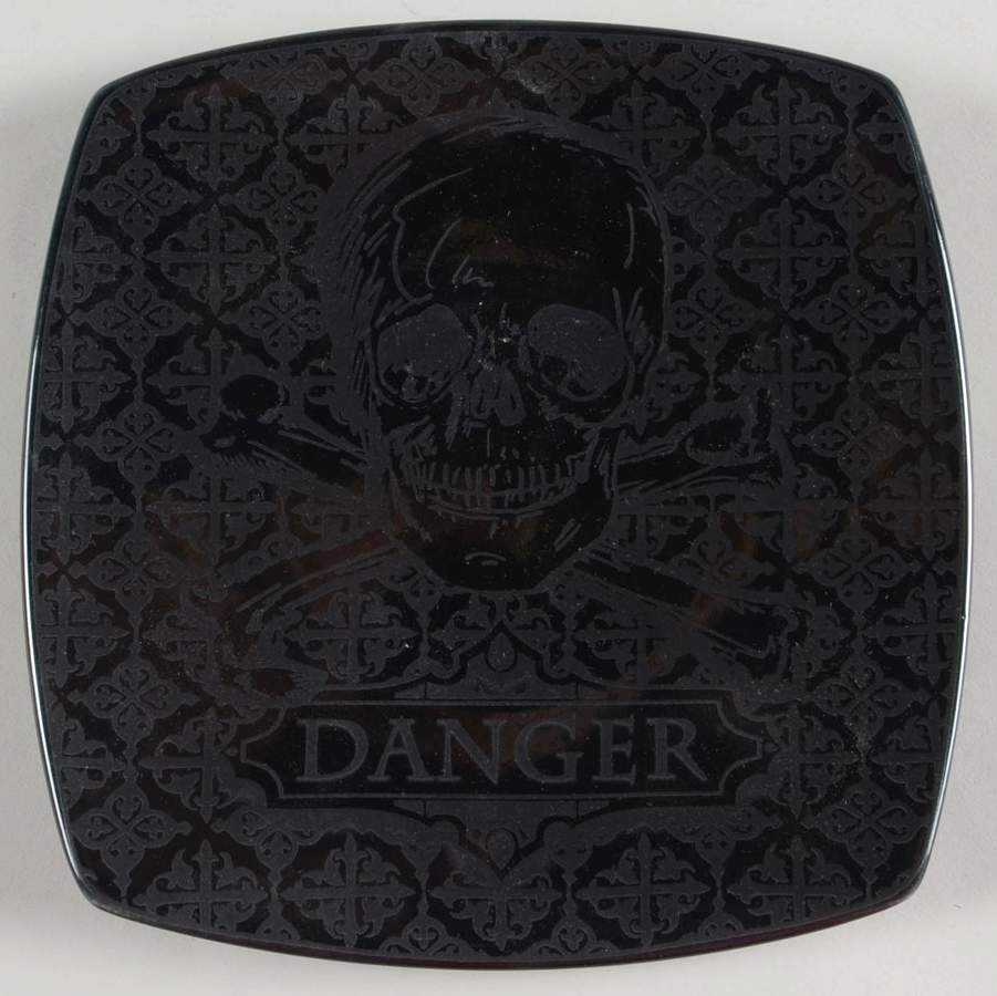 Halloween Skulls Black Square Appetizer Plate by 222 Fifth (PTS)-1