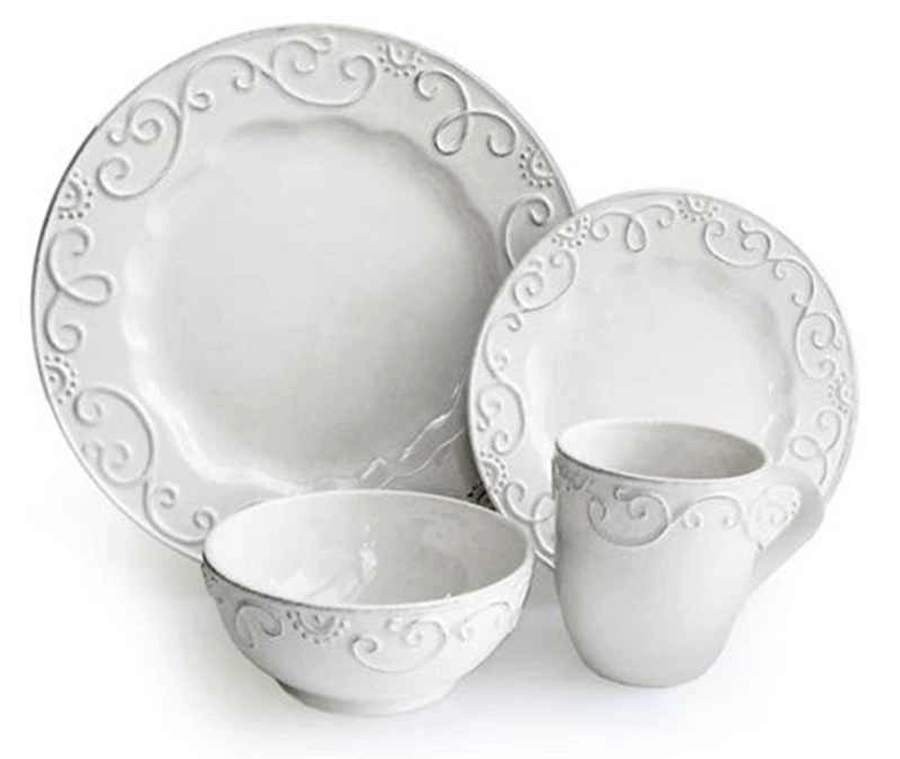 Mina White Square Dinner Plate by American Atelier-1