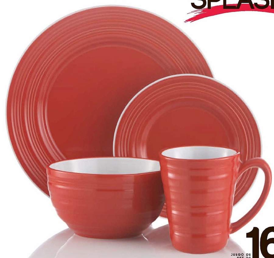 Splash Red Dinner Plate by American Atelier-1