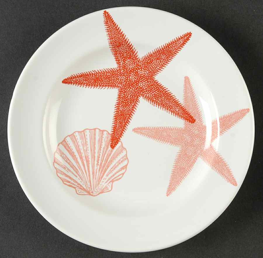 Coastal Life Coral Appetizer Plate by 222 Fifth (PTS)-1