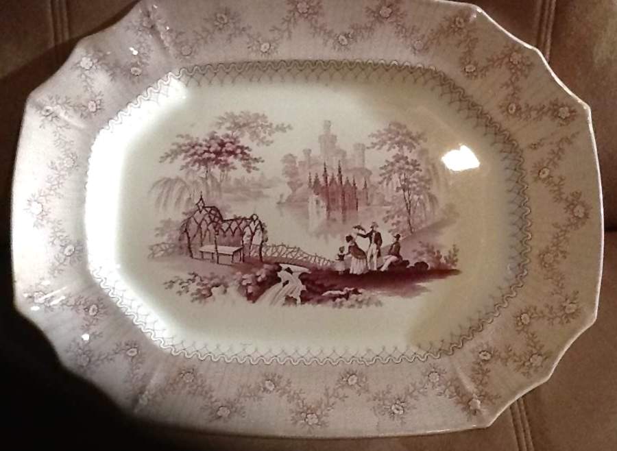 Blantyre Plum 16" Oval Serving Platter by John Alcock-1