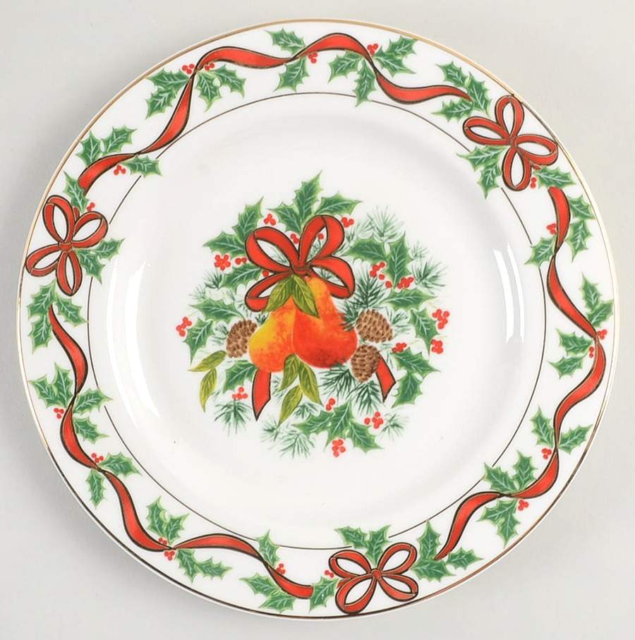 Holiday Ribbon Salad Plate by American Atelier-1