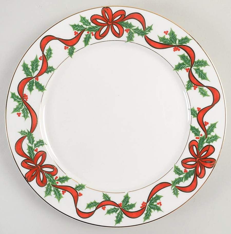 Holiday Ribbon Dinner Plate by American Atelier-1