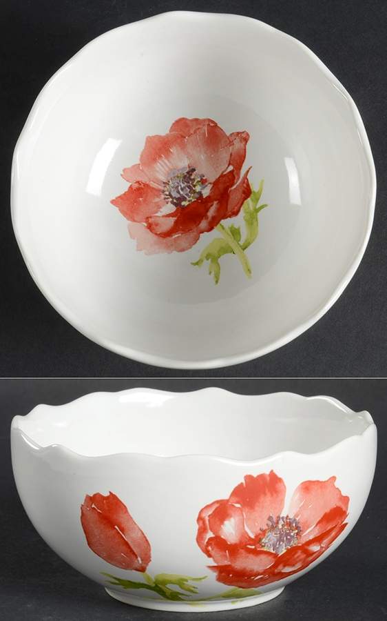 Anemone Red Soup/Cereal Bowl by 222 Fifth (PTS)-1