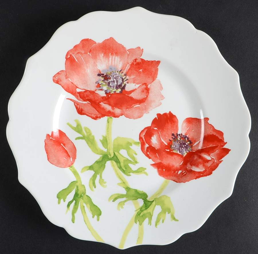 Anemone Red Salad Plate by 222 Fifth (PTS)-1