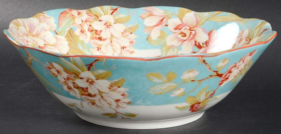 Marley Teal 10" Round Serving Bowl by 222 Fifth (PTS)-1