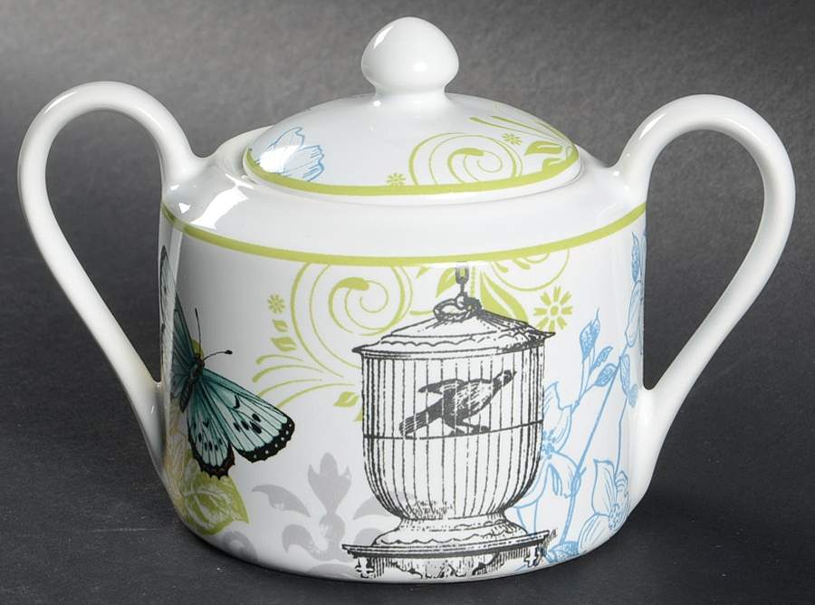 Bergerac Blue Sugar Bowl & Lid by 222 Fifth (PTS)-1