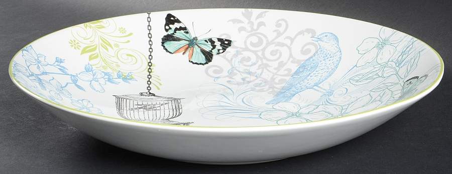Bergerac Blue 13" Pasta Serving Bowl by 222 Fifth (PTS)-1