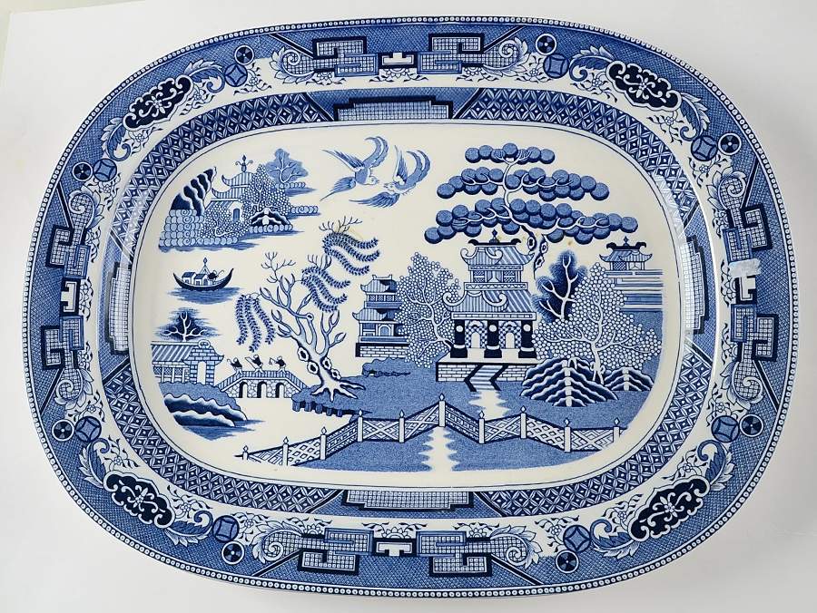 Blue Willow 18" Oval Serving Platter by A A Importing Co-1