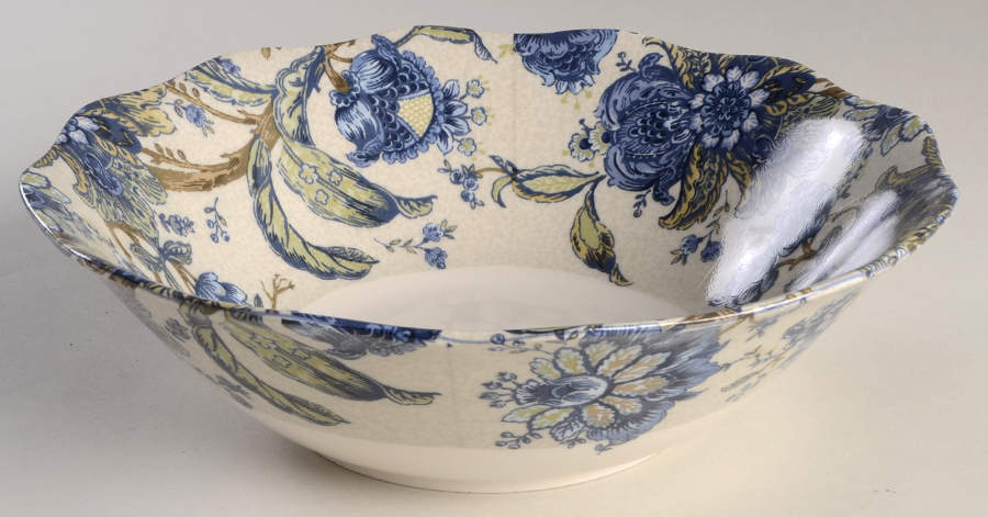 Santosha Blue 10" Round Serving Bowl by 222 Fifth (PTS)-1