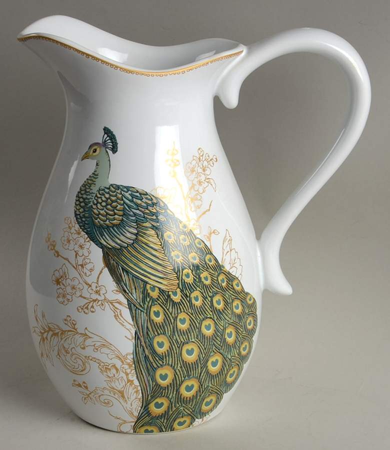 Serene Peacock 96 Oz Pitcher by 222 Fifth (PTS)-1
