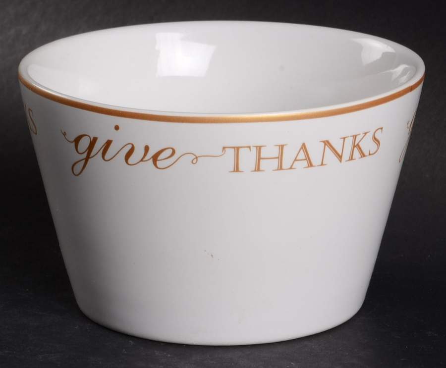 Thanksgiving Give Thanks (Gold) Individual Appetizer Bowl by 222 Fifth (PTS)-1