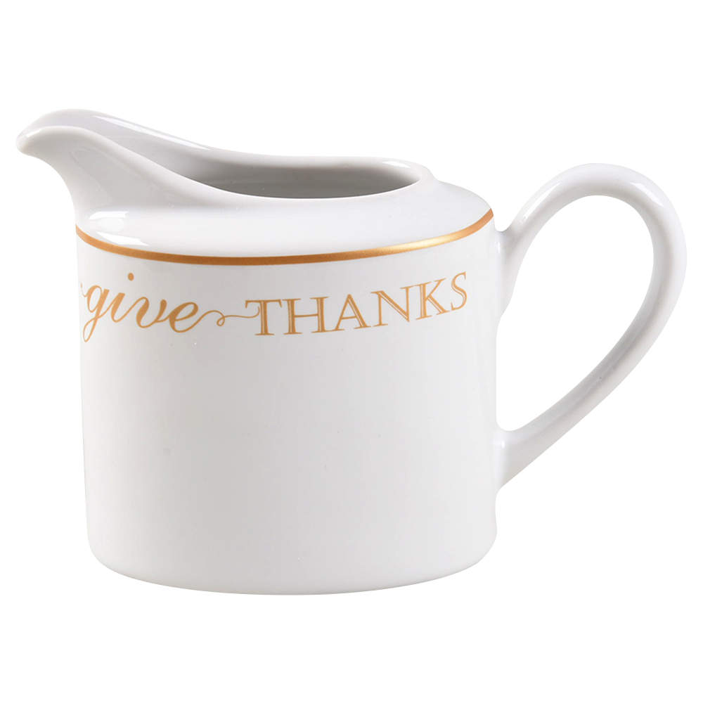 Thanksgiving Give Thanks (Gold) Creamer by 222 Fifth (PTS)-1