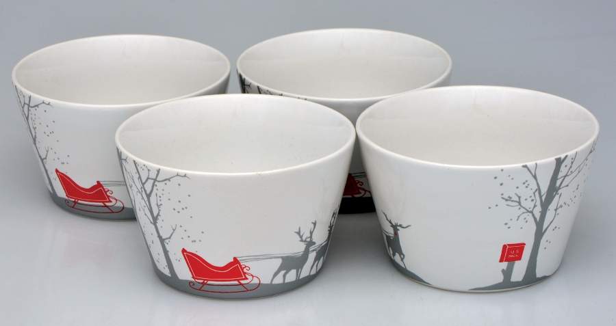 Red Sleigh Appetizer/Individual Bowl - Set of 4 by 222 Fifth (PTS)-1