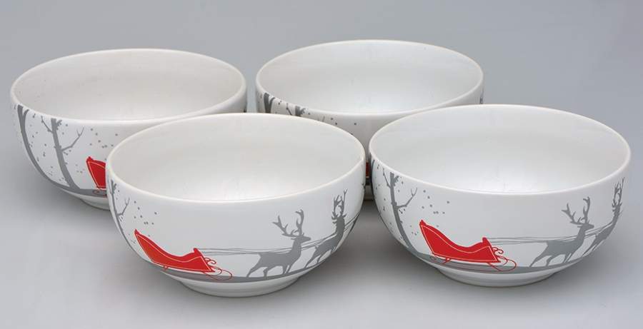 Red Sleigh Coupe Cereal Bowl - Set of 4 by 222 Fifth (PTS)-1