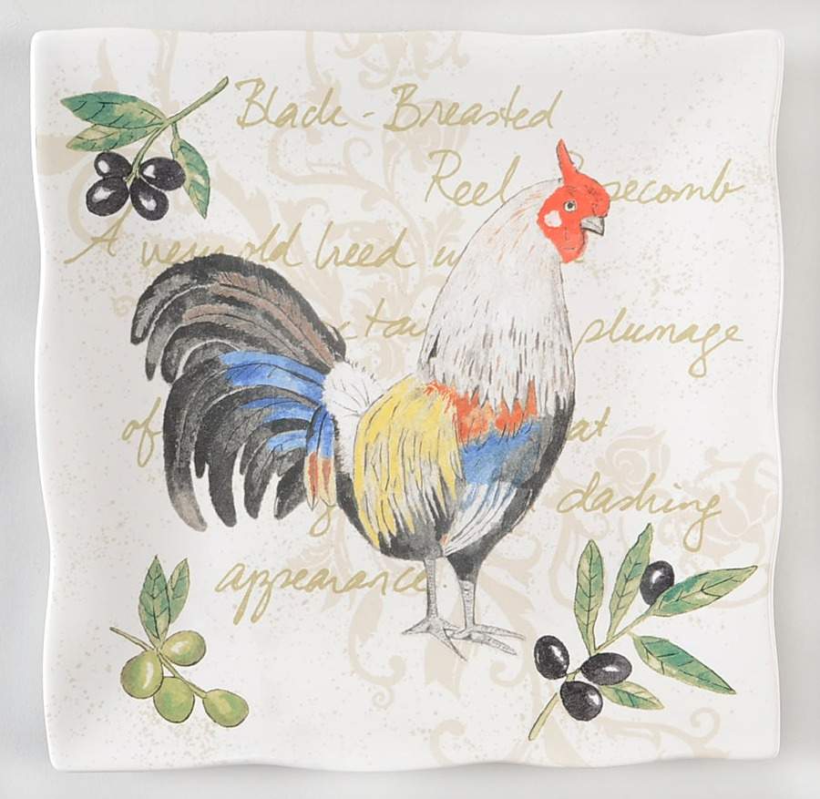 Rooster Journal Salad Plate by 222 Fifth (PTS)-1