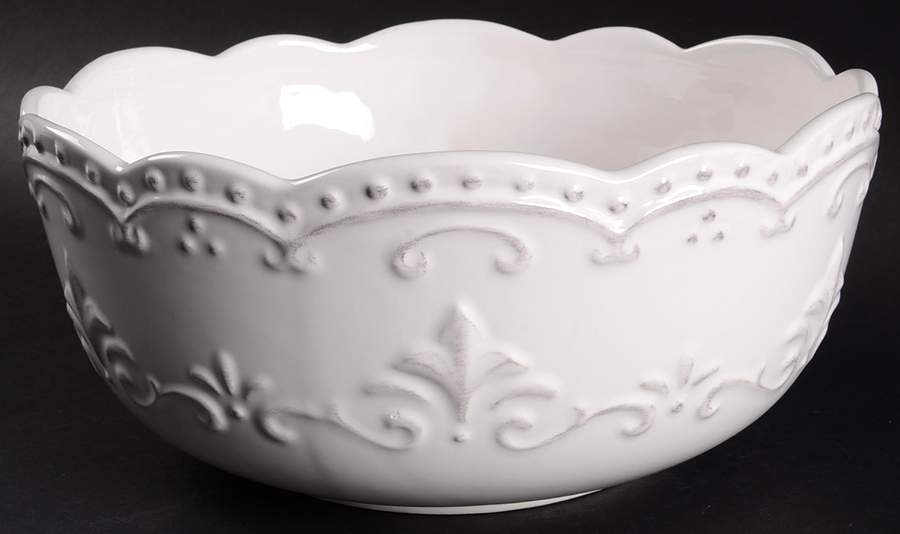 Scallop White 10" Large Salad Serving Bowl by American Atelier-1
